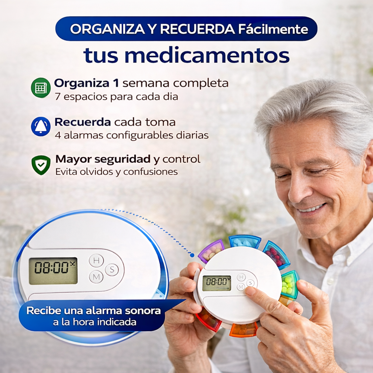 Pastillero Electrónico Semanal con Alarma
