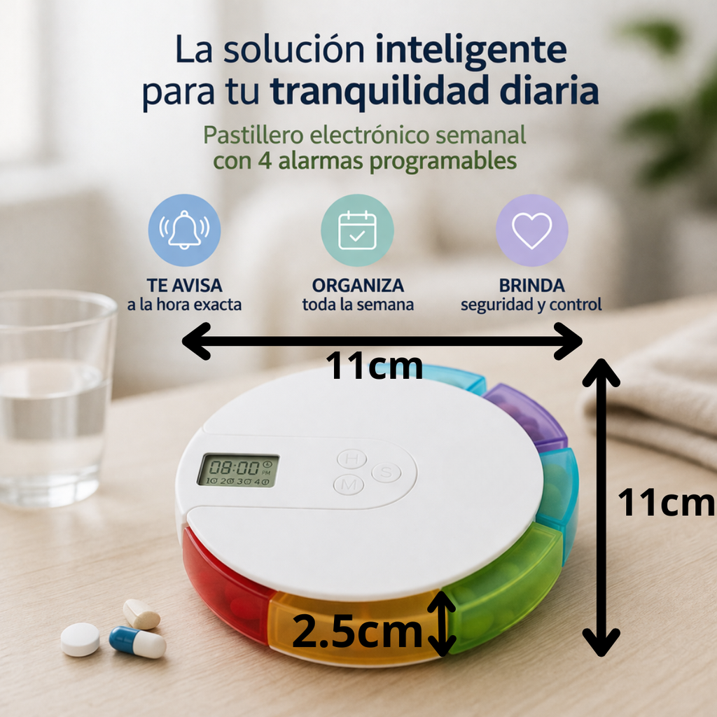 Pastillero Electrónico Semanal con Alarma