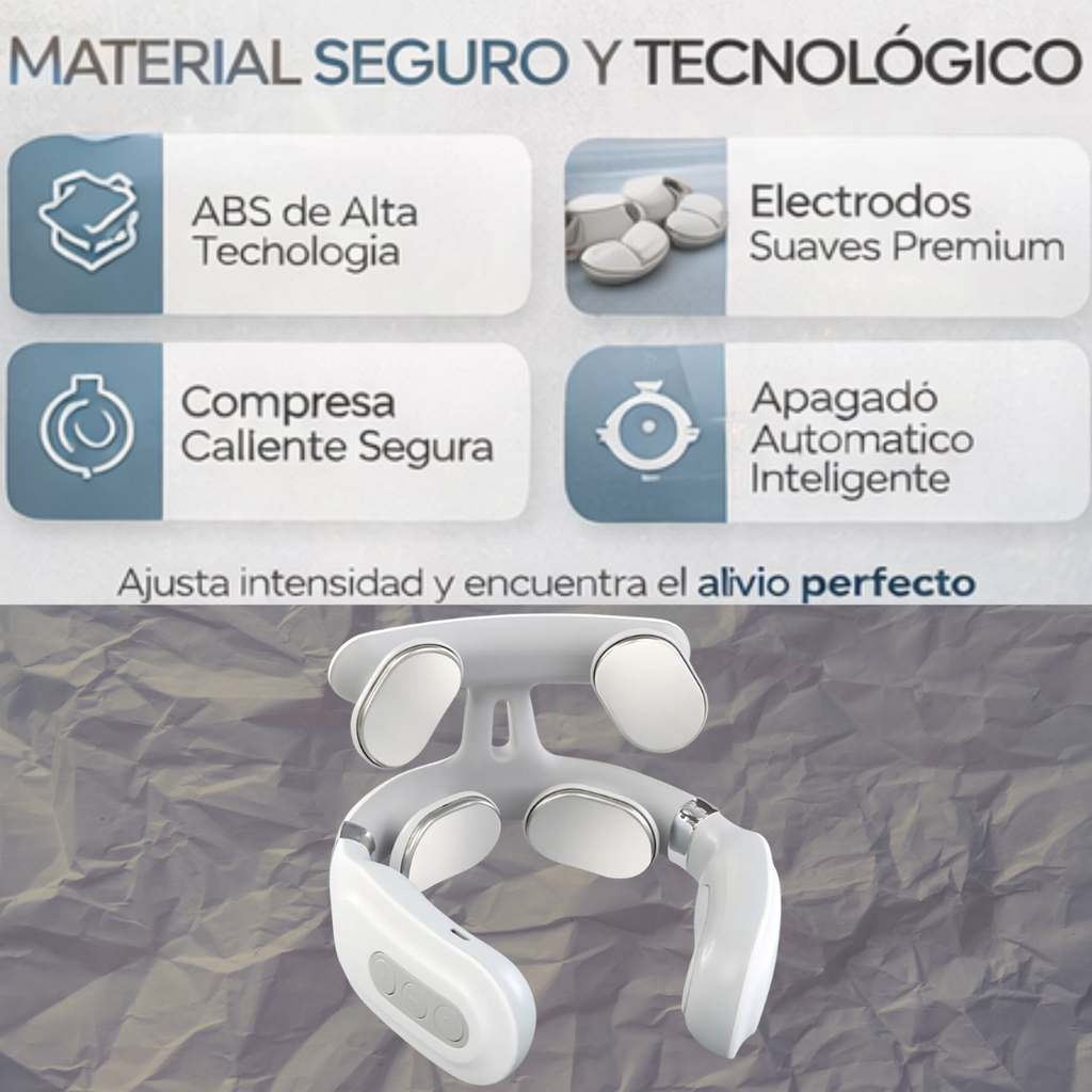 Masajeador Cervical Inalámbrico 4 Cabezales | Calor y 6 Modos