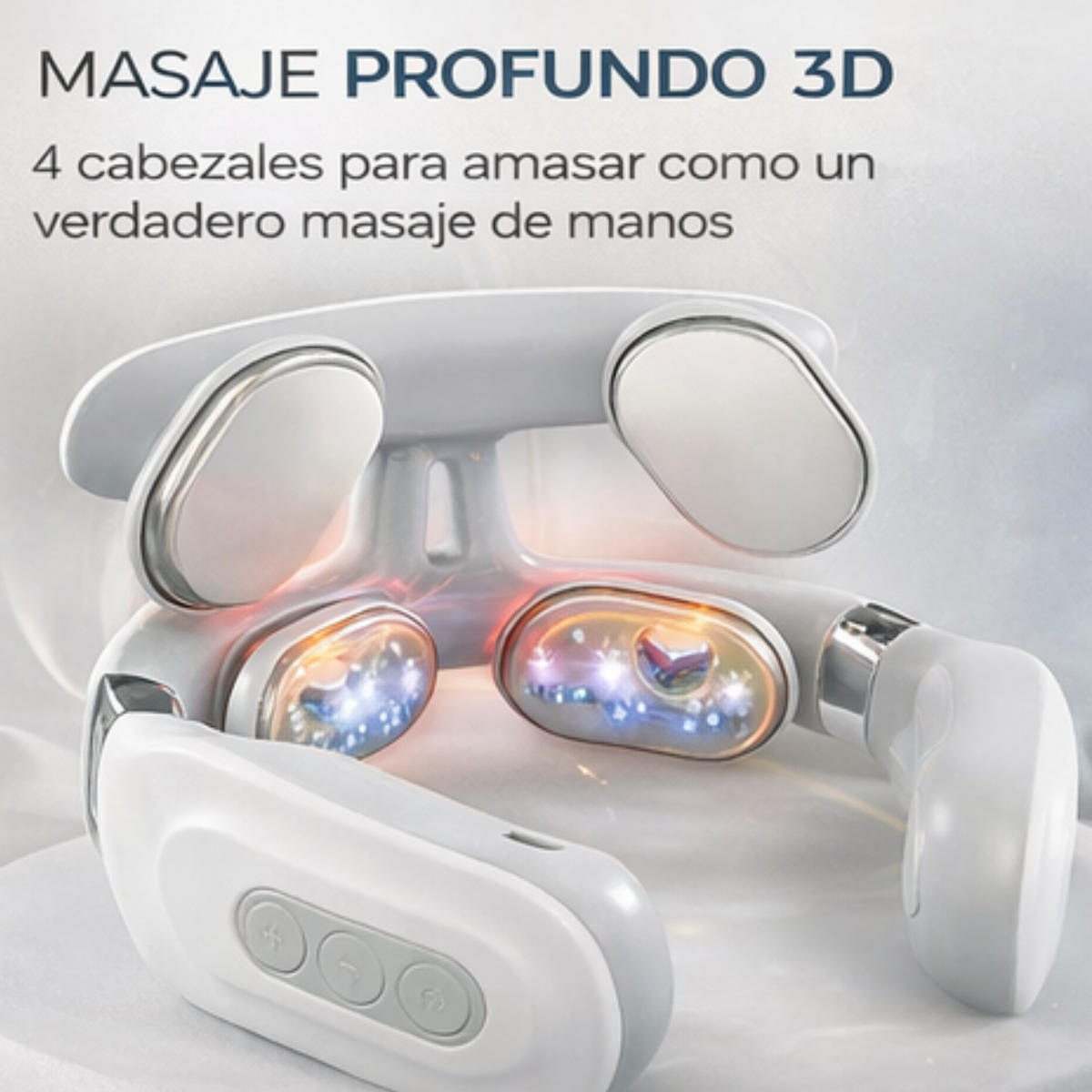 Masajeador Cervical Inalámbrico 4 Cabezales | Calor y 6 Modos