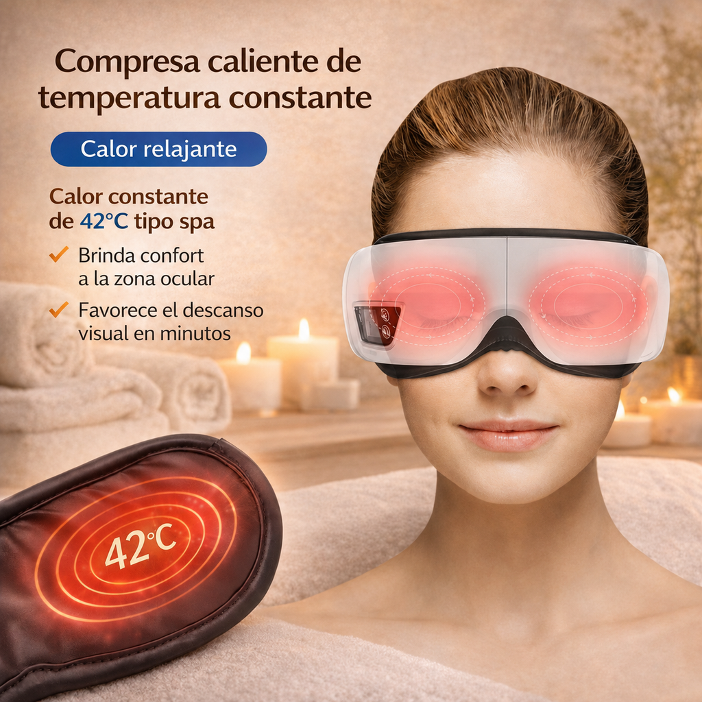 Masajeador Ocular Inteligente 6D con Calor y Bluetooth