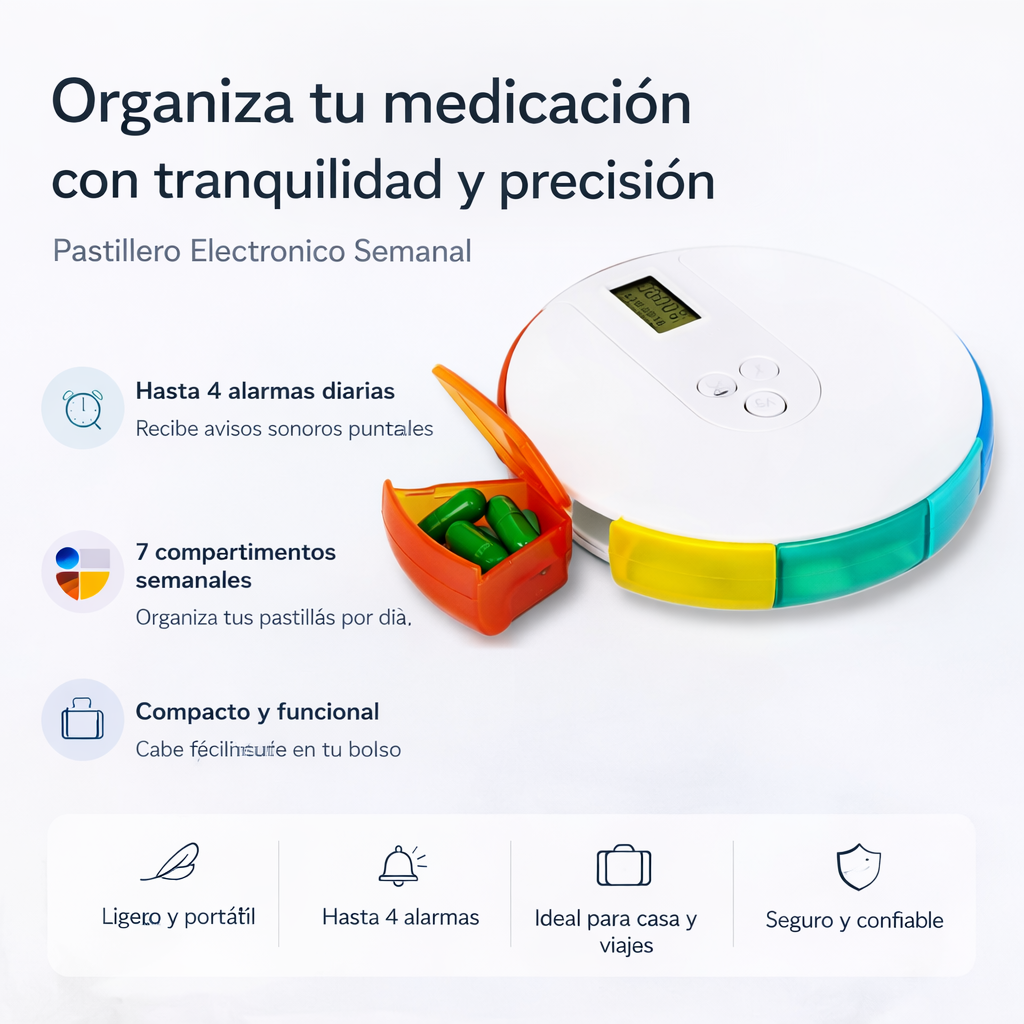 Pastillero Electrónico Semanal con Alarma