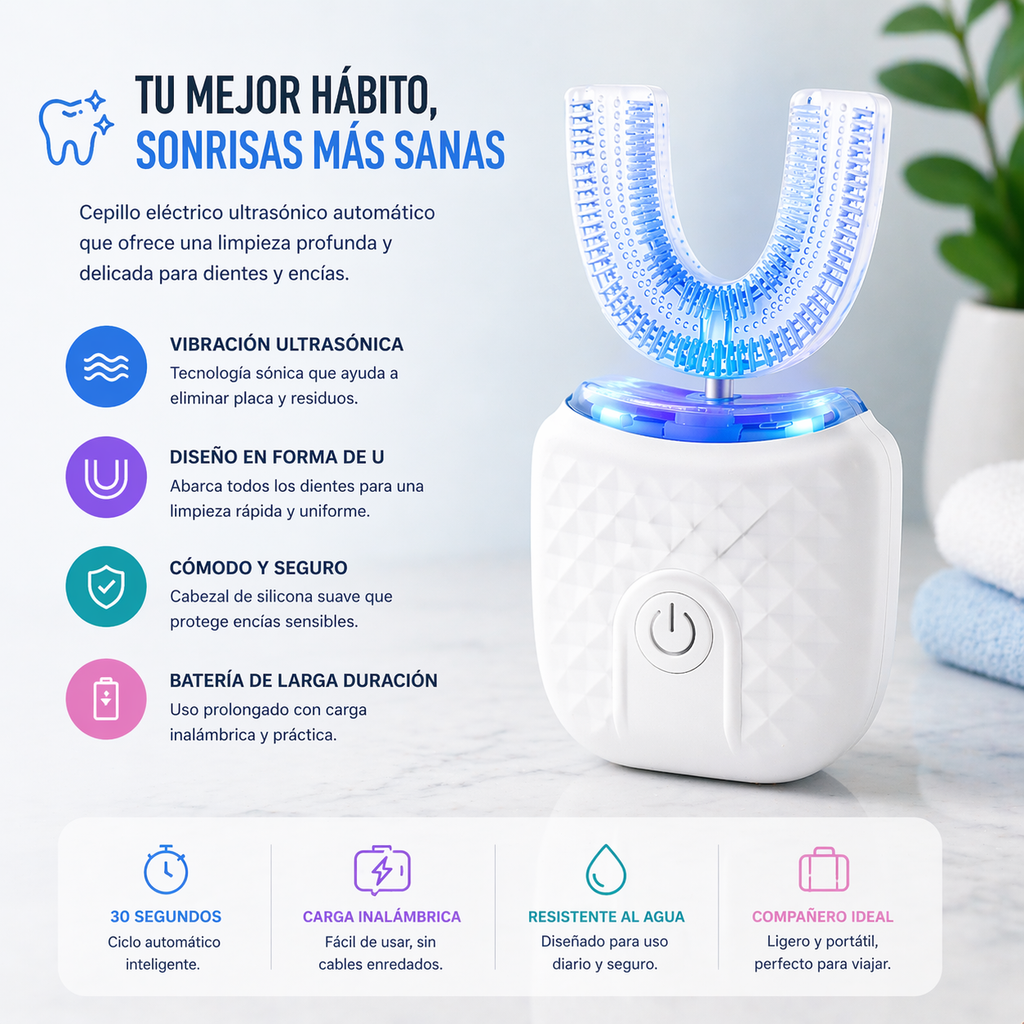 Cepillo Eléctrico Automático 360° Recargable | Limpieza Diaria