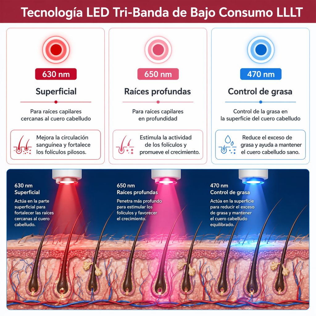 Gorra LED Capilar Luz Roja y Azul | Cuidado Estético en Casa