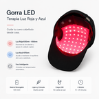 Gorra LED Capilar Luz Roja y Azul | Cuidado Estético en Casa