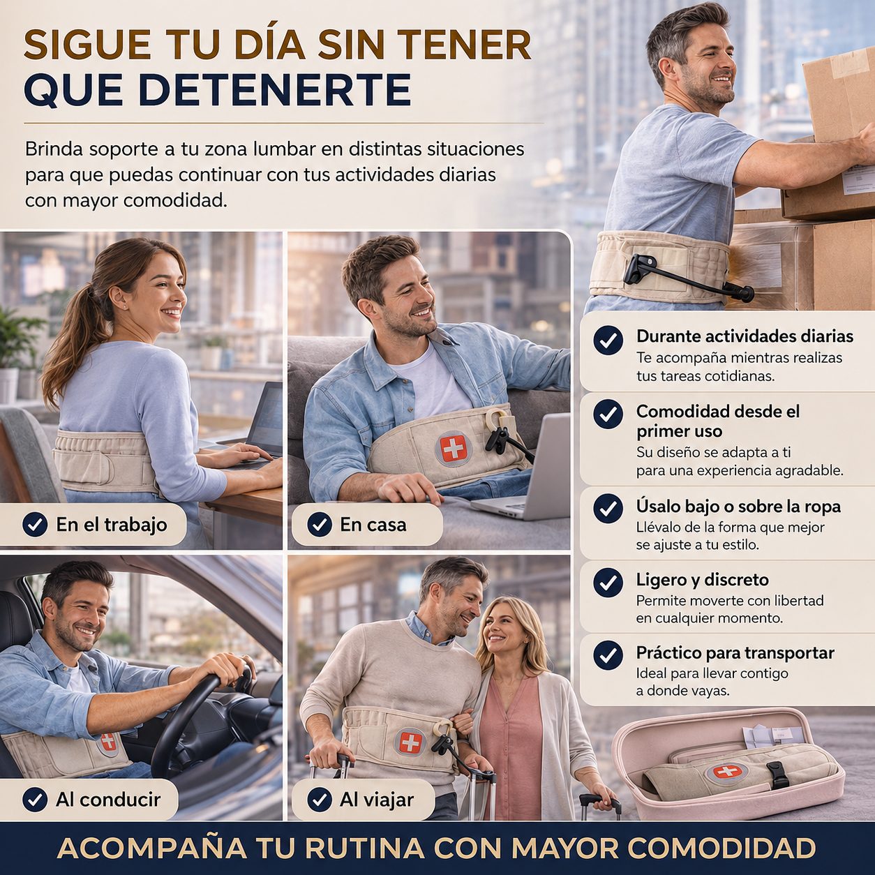 Soporte Lumbar Inflable Ajustable | Comodidad para Espalda Baja