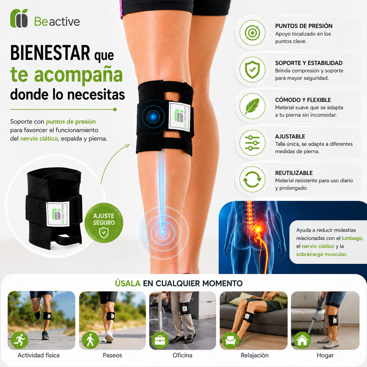 Soporte Ajustable para Pierna y Rodilla