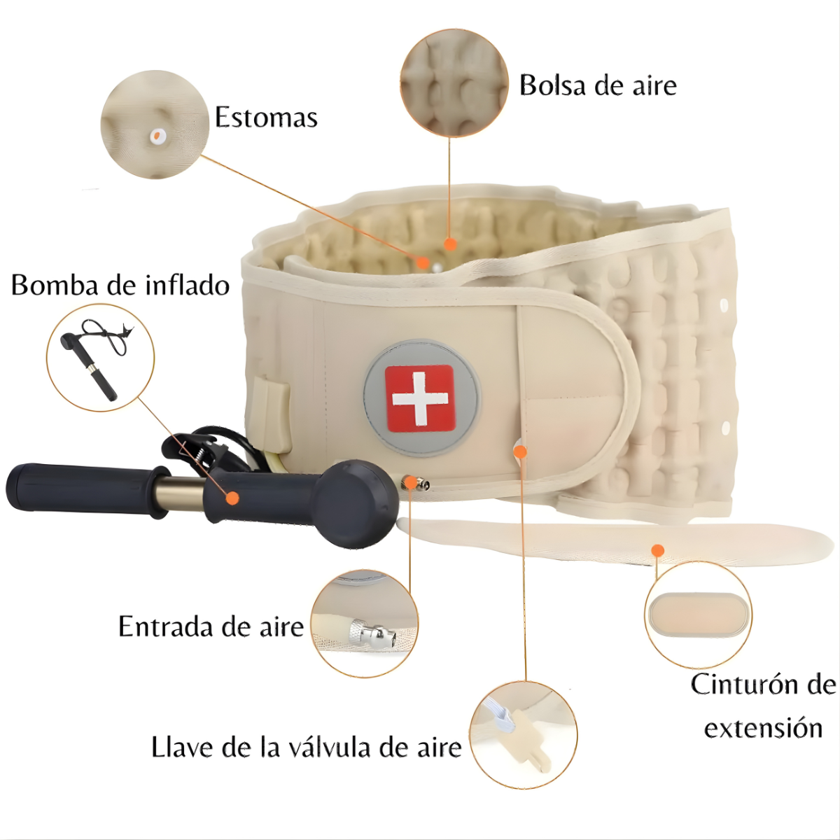 Soporte Lumbar Inflable Ajustable | Comodidad para Espalda Baja