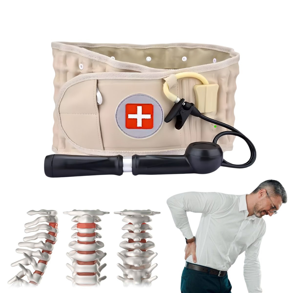 Soporte Lumbar Inflable Ajustable | Comodidad para Espalda Baja
